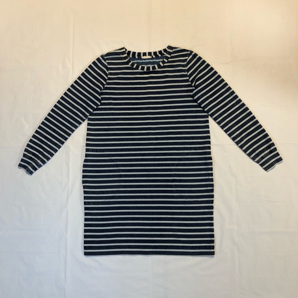 Jane and Delancey Women’s Long Sleeve Stretch Blue & White Striped Shift Dress